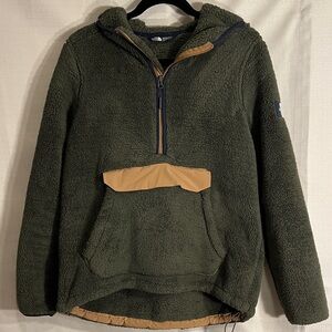 The North Face Green and Tan Fleece Jacket